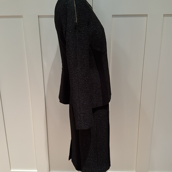 YOANA BARASCHI BLACK TWO PIECE SKIRT SUIT KNIT PANELS ALLOVER ZIPPER DETAILS S - Picture 6 of 15